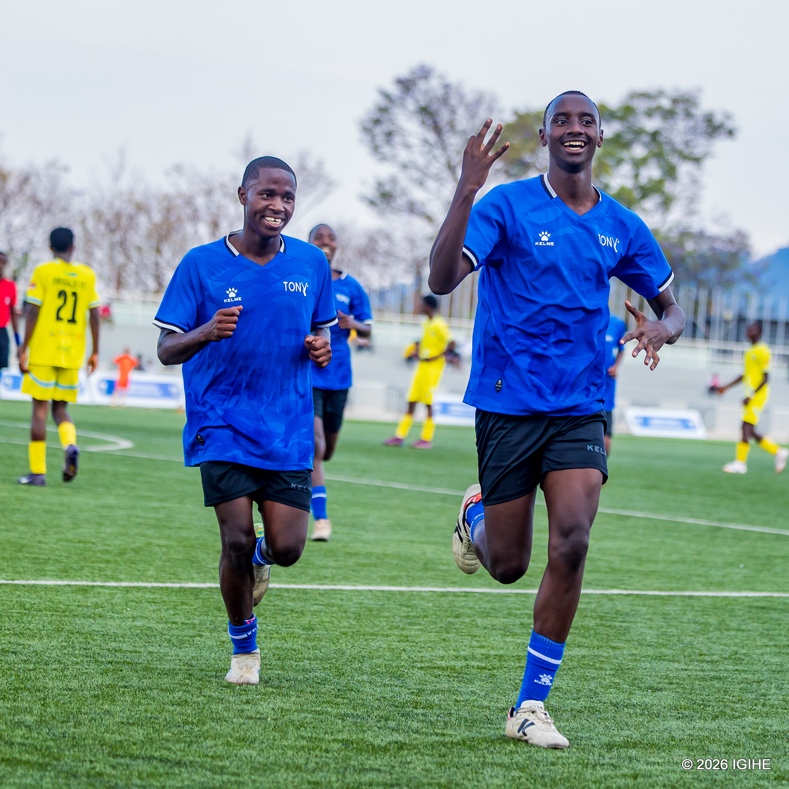 Tuyizere Fabrice yishimira igitego cya gatatu yatsinze