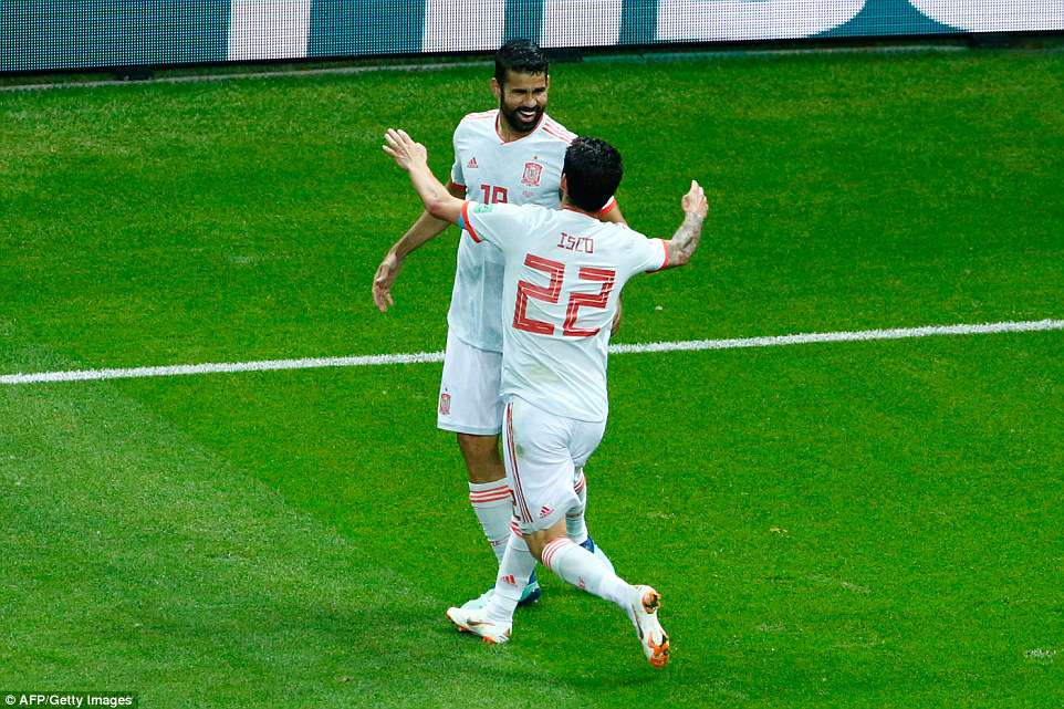 Diego Costa yishimira igitego cyahesheje Espagne intsinzi