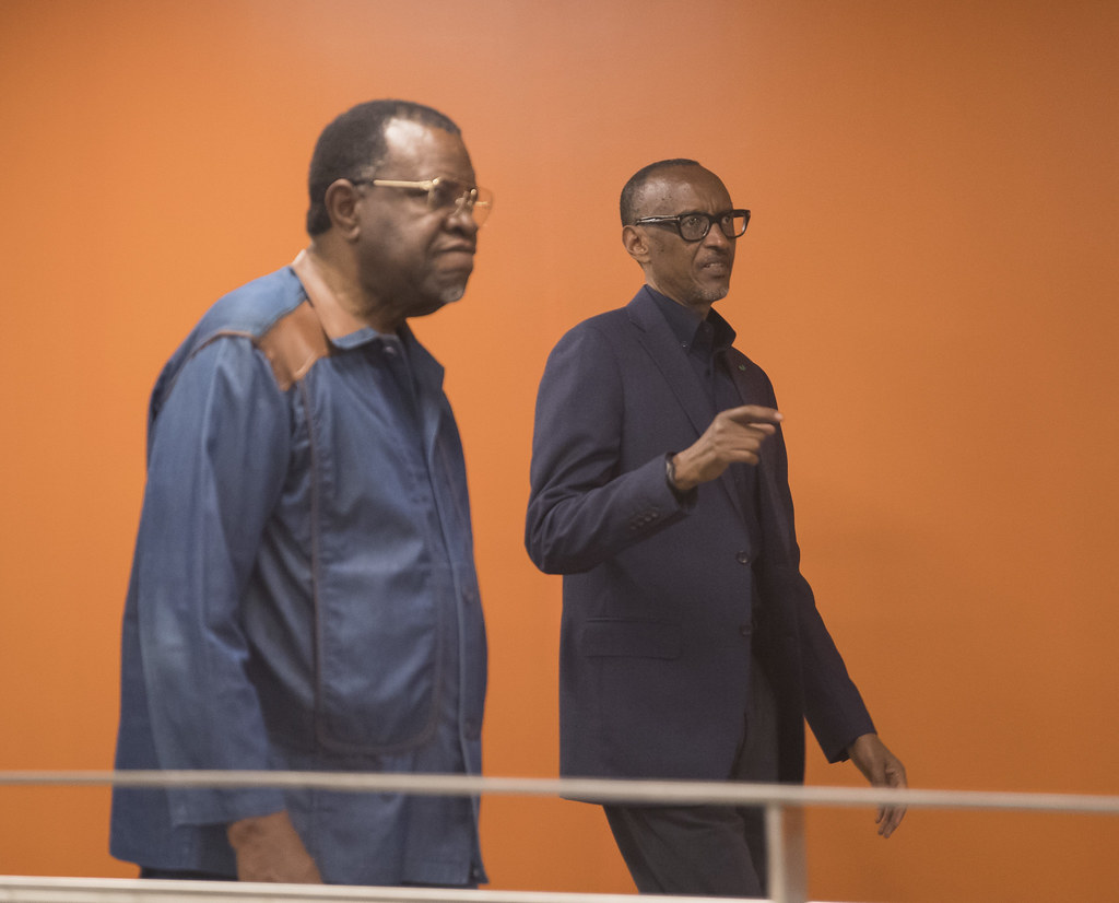 Perezida Geingob ni umwe mu bayobozi bari mu Rwanda mu kwizihiza isabukuru y'imyaka 25 u Rwanda rwibohoye