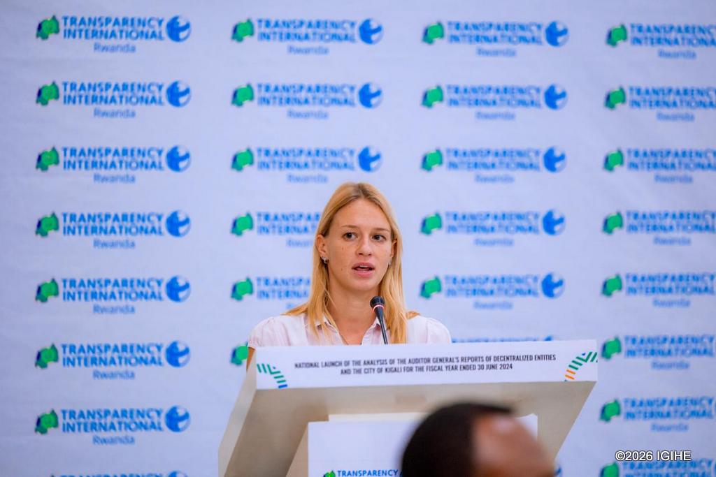 Umukozi muri GIZ, Marie Vonkirchmann, yashimye uko isesengura rikorwa n'uburyo rifasha mu guteza imbere umuco wo gukorera mu mucyo