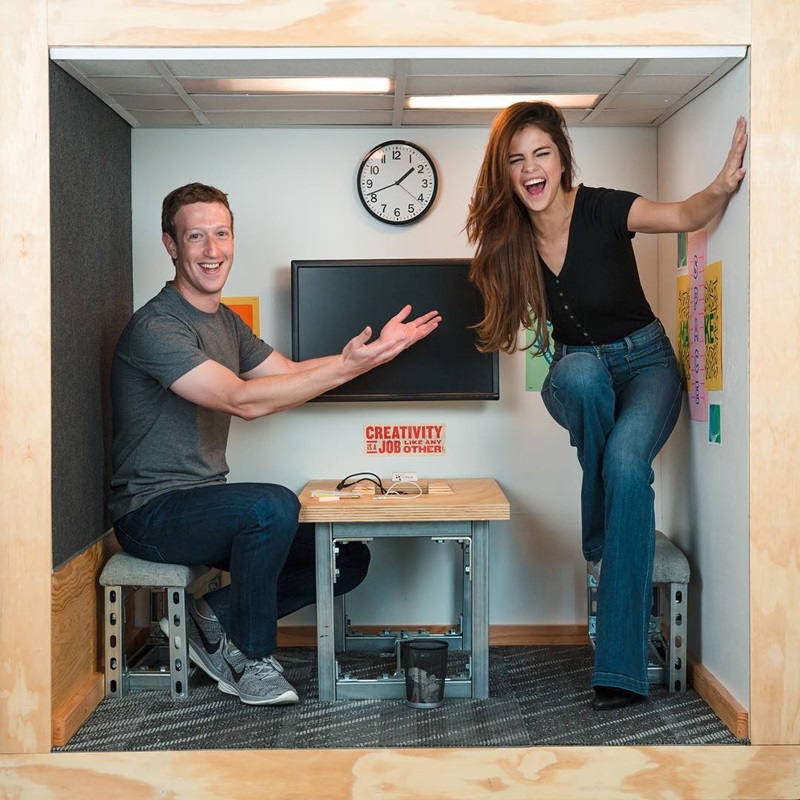 Selena Gomez na Mark Zuckerberg