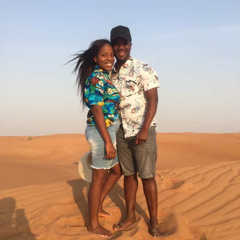 Hagenimana na Umuhoza ubwo bari mu kwezi kwa buki