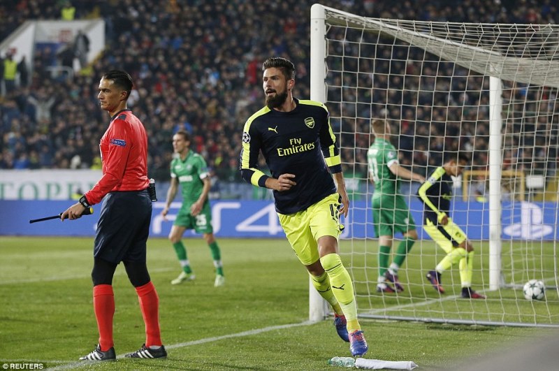Olivier Giroud yasubije Arsenal mu mukino atsinda igitego cya kabiri