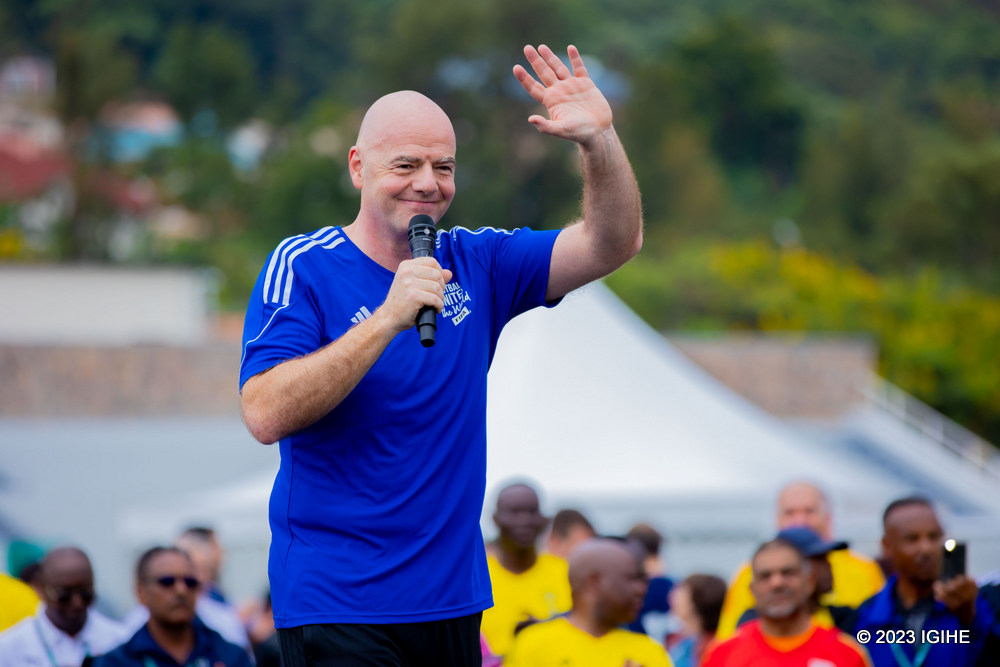 Perezida wa FIFA, Gianni Infantino, yavuze ko bishimiye gufungura "Kigali Pelé Stadium", ashimangira ko Pelé ari umupira w’amaguru kandi ari ngombwa kumuha icyubahiro