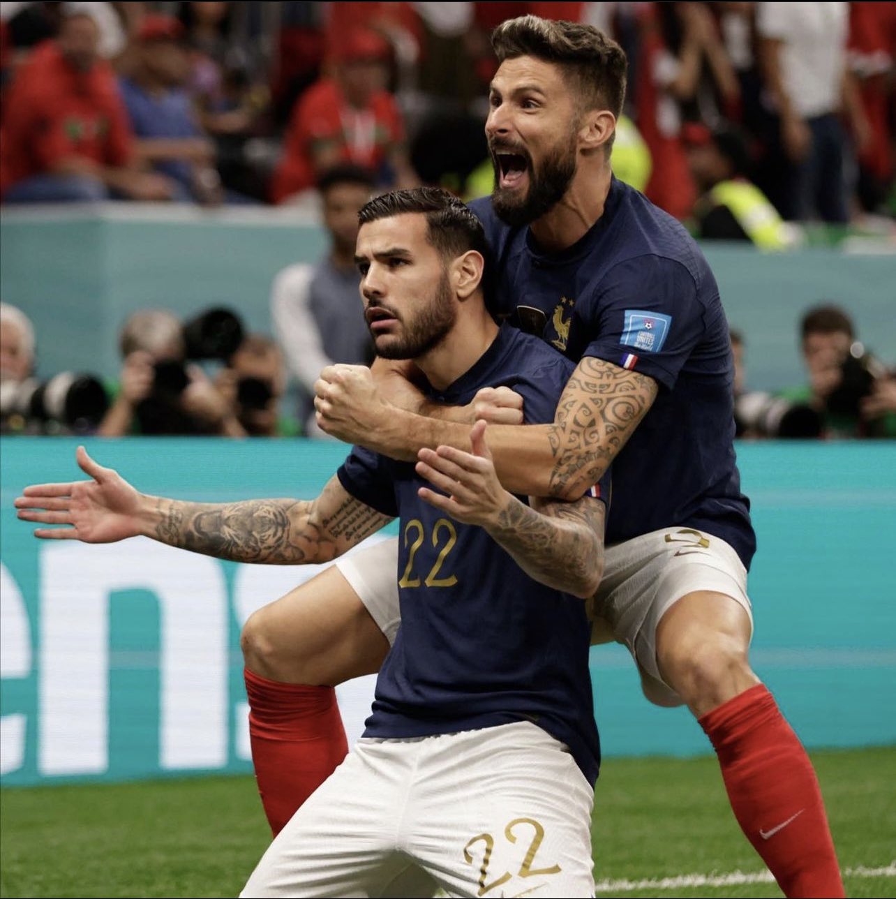 Olivier Giroud na Theo Hernandez bishimira igitego cya mbere