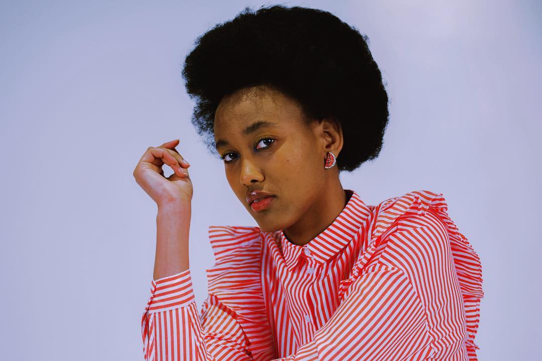 Akiwacu Colombe ari mu banyamideli baba muri diaspora baziyerekana muri Kigali International Fashion Week