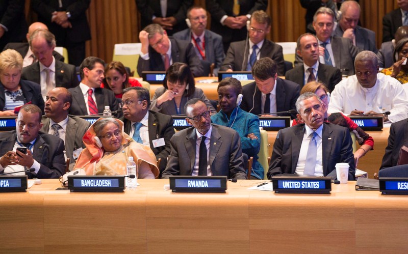 Perezida Kagame na Barack Obama wa Amerika mu bari bitabiriye iyi nama