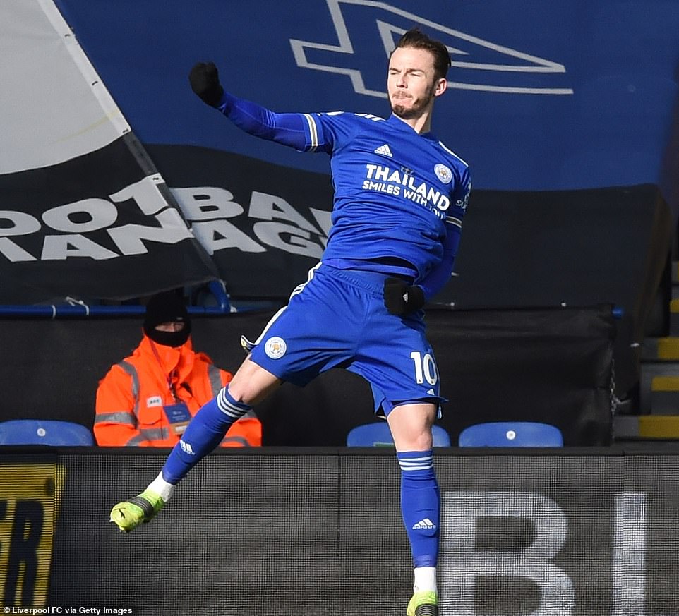 James Madisson yishimira igitego cyo kwishyura ku ruhande rwa Leicester City