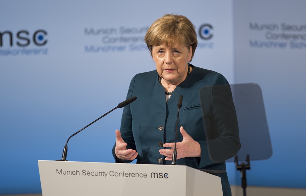 Chancellier w'u Budage,Angela Dorothea Merkel, ageza ijambo ku bari bitabiriye iyi nama