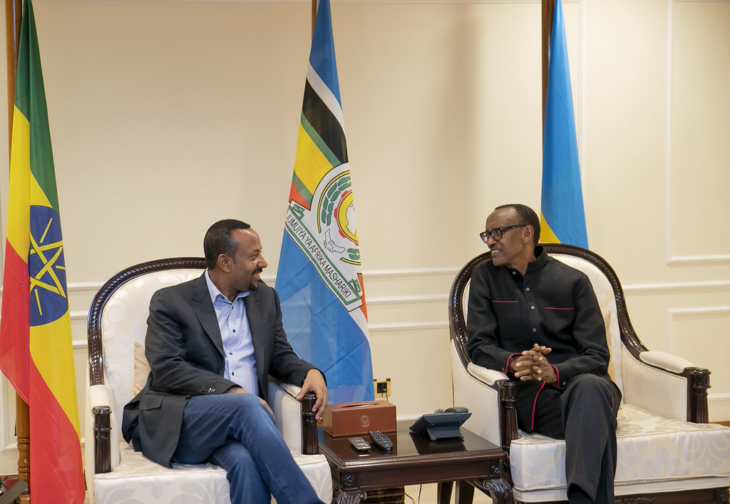 Perezida Kagame ubwo yaganiraga na Minisitiri w'Intebe Dr Abiy Ahmed ubwo yari mu Rwanda muri Mata 2019