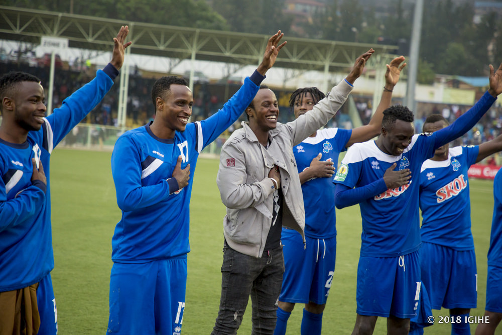 Abakinnyi ba Rayon Sports ubwo bari bamaze gusezerera Young Africans yo muri Tanzania mu cyumweru gishize