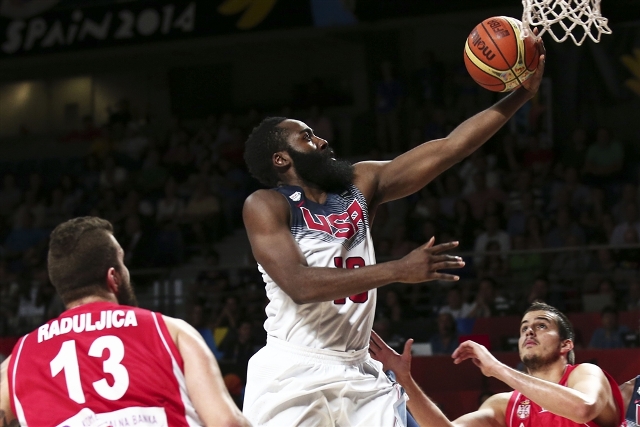 Kapiteni wa USA, James Harden usanzwe ukinira Houston Rockets yagaragaje ingufu zidasanzwe