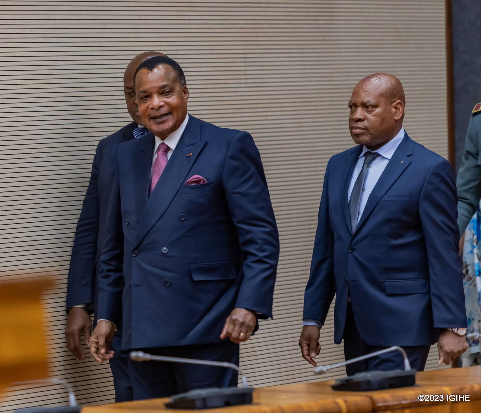 Perezida Sassou Nguesso ubwo yinjiraga mu ngoro y'Inteko Ishinga Amategeko