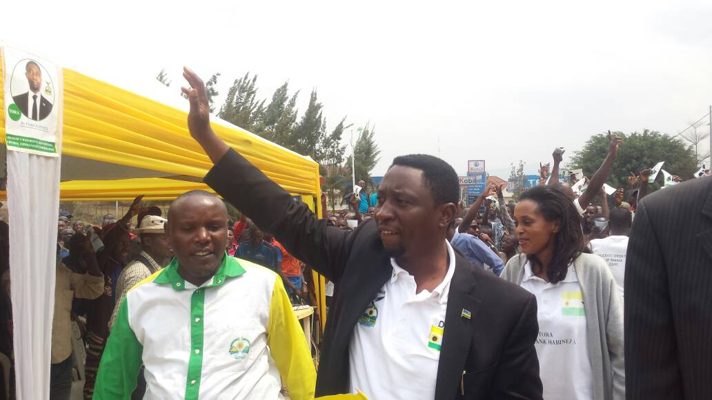 Dr. Frank Habineza mu 2017 mu kwiyamamaza yatangiriye i Rusizi mu Murenge wa Bugarama