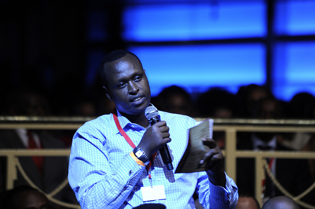 Martin Rutagambwa usanzwe ubarizwa mu Bubiligi ariko kuri ubu akaba asigaye anakorera mu Rwanda, hano yatangaga igitekerezo