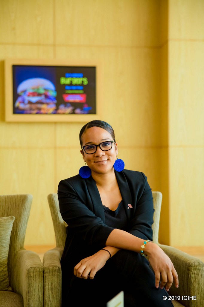 Victoria N. Obiakor yabwiye IGIHE ko ibitekerezo bakiriye ku irushanwa rihuza amatsinda y'abahanga mu gucuranga no kuririmba ari byiza cyane/ Ifoto yafashwe na Muhizi Serge
