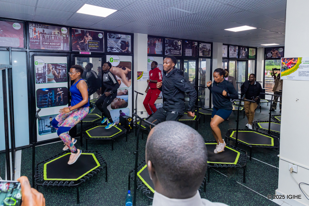 Gym yashinzwe na Goodrich Business Group ifite ubushobozi bwo kwakira abantu benshi icya rimwe