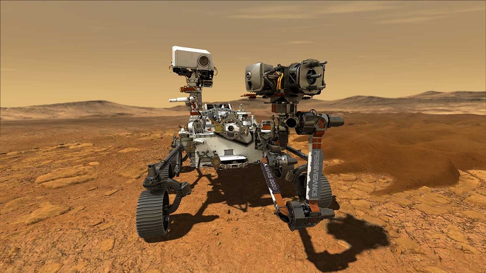 Ibi bikoresho byitwa Rover, iyi ikitwa Perseverance, ikaba yakoze urugendo rwayo rwa mbere kuri Mars/ Ifoto: NASA