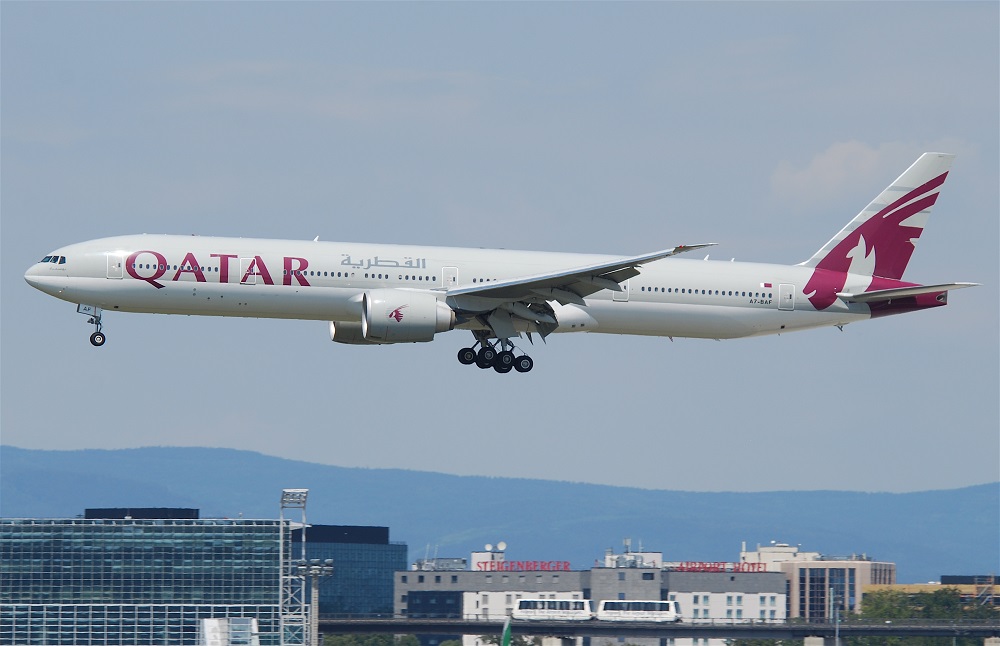 Indege nini ya Qatar Airways yaguye i Kigali. Ifoto: Wikimedia Commons
