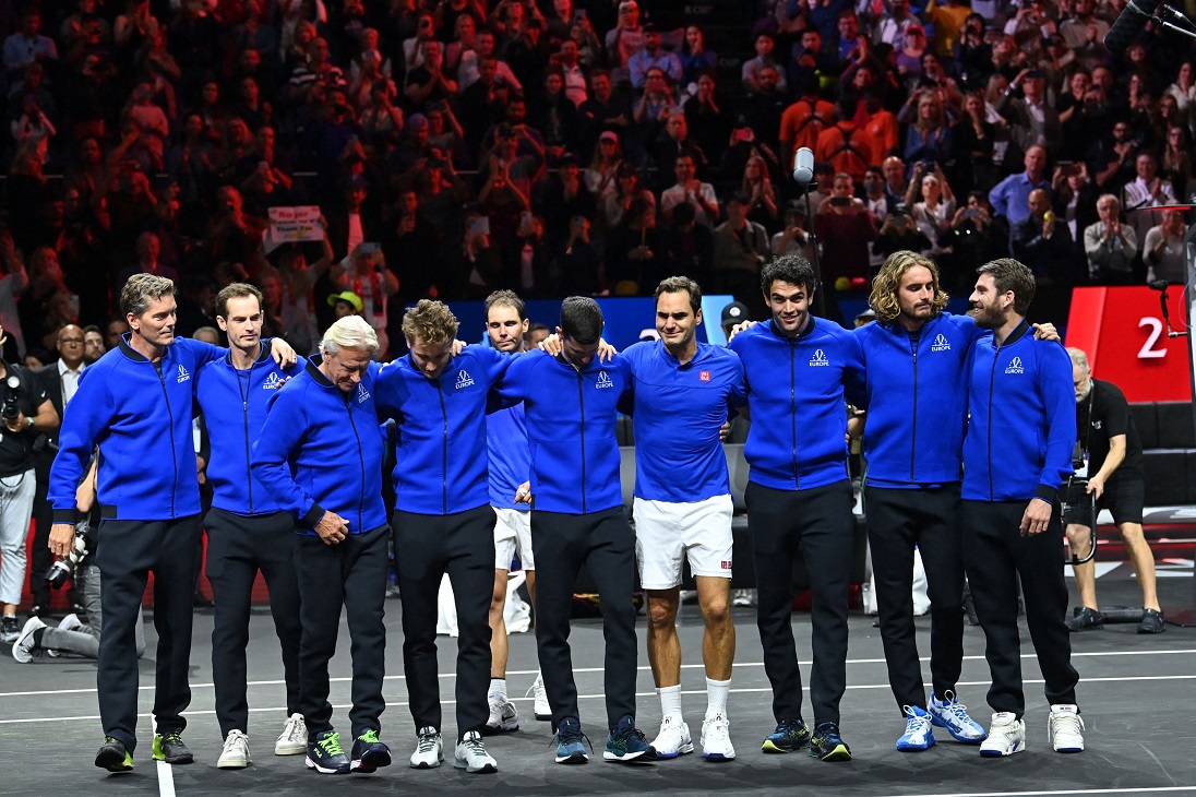 Abagize ikipe yo ku Mugabane w'u Burayi basezera kuri Roger Federer wanditse amateka muri Tennis
