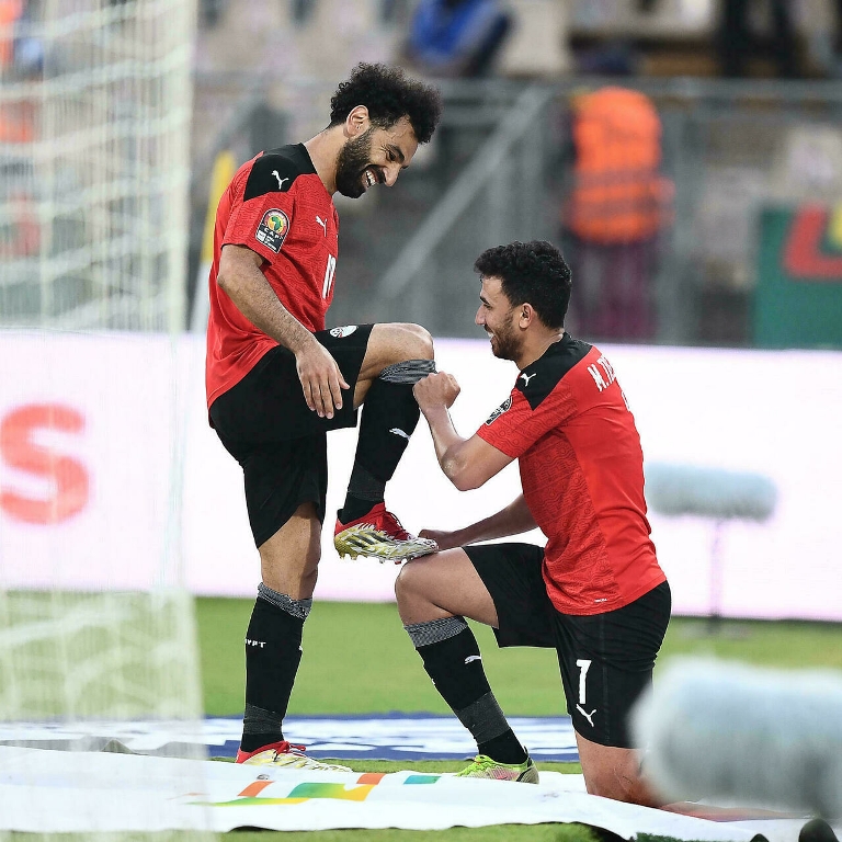 Trezeguet na Mohamed Salah bishimira igitego