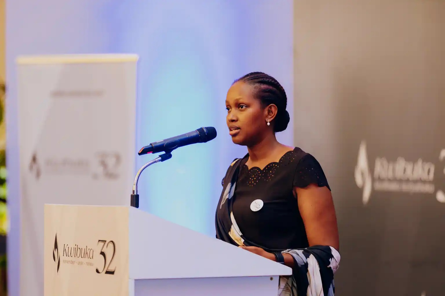 UWASE Marie Ange, ni we wayoboye igikorwa cyo Kwibuka ku nshuro ya 32 Jenoside yakorewe Abatutsi mu 1994