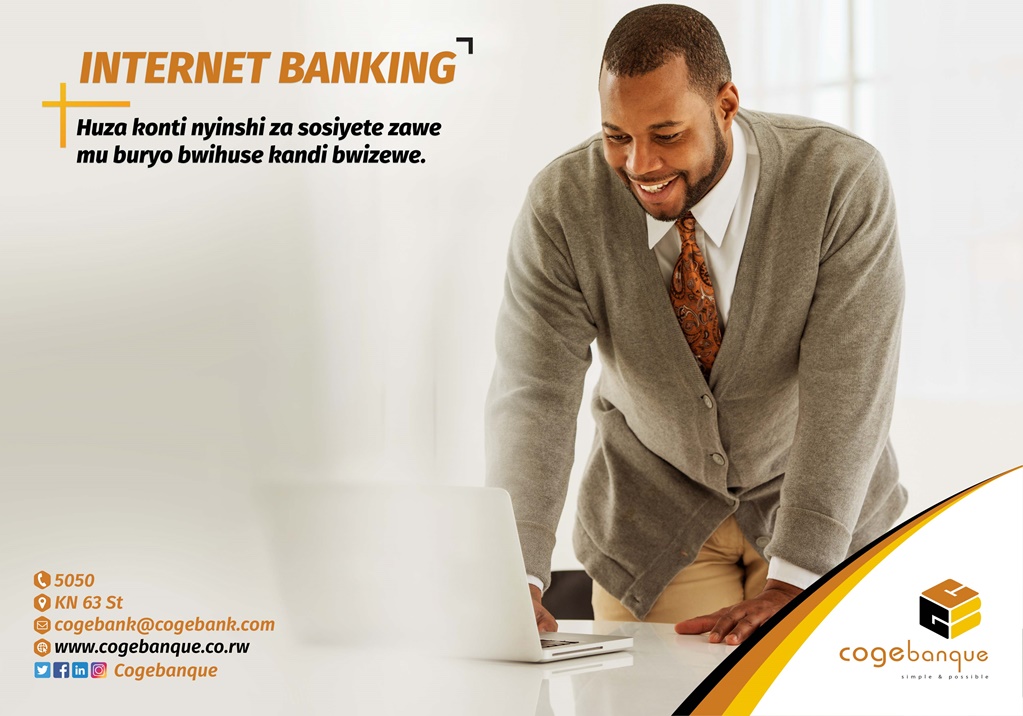 Internet Banking ni uburyo bworohereza abagana Cogebanque kubona serivisi z’imari