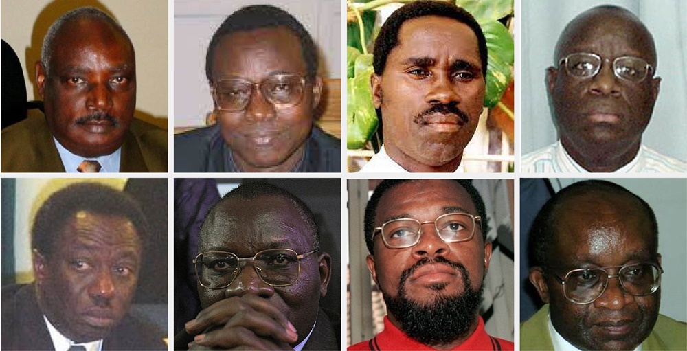 Protais Zigiranyirazo (Ibumoso hejuru), Mugiraneza Prosper, Lt. Col Muvunyi Tharcisse na Maj. Nzuwonemeye François Xavier. Ku murongo wo hasi ibumoso hari Col. Alphonse Nteziryayo, Col. Nsengiyumva Anatole, Cap. Sagahutu Innocent na Ntagerura André