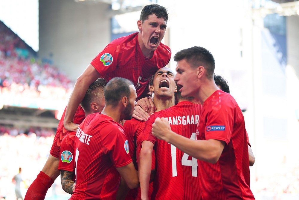 Ubwo Denmark yishimiraga igitego yari imaze gutsinda