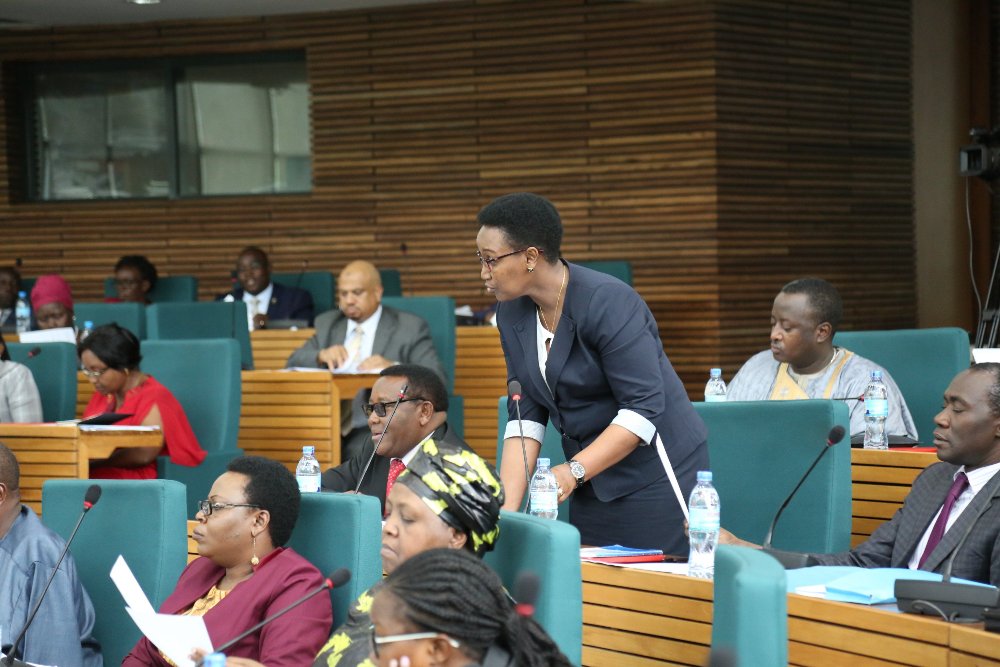 Depite Francine Rutazana ubwo yatangaga ikiganiro muri EALA