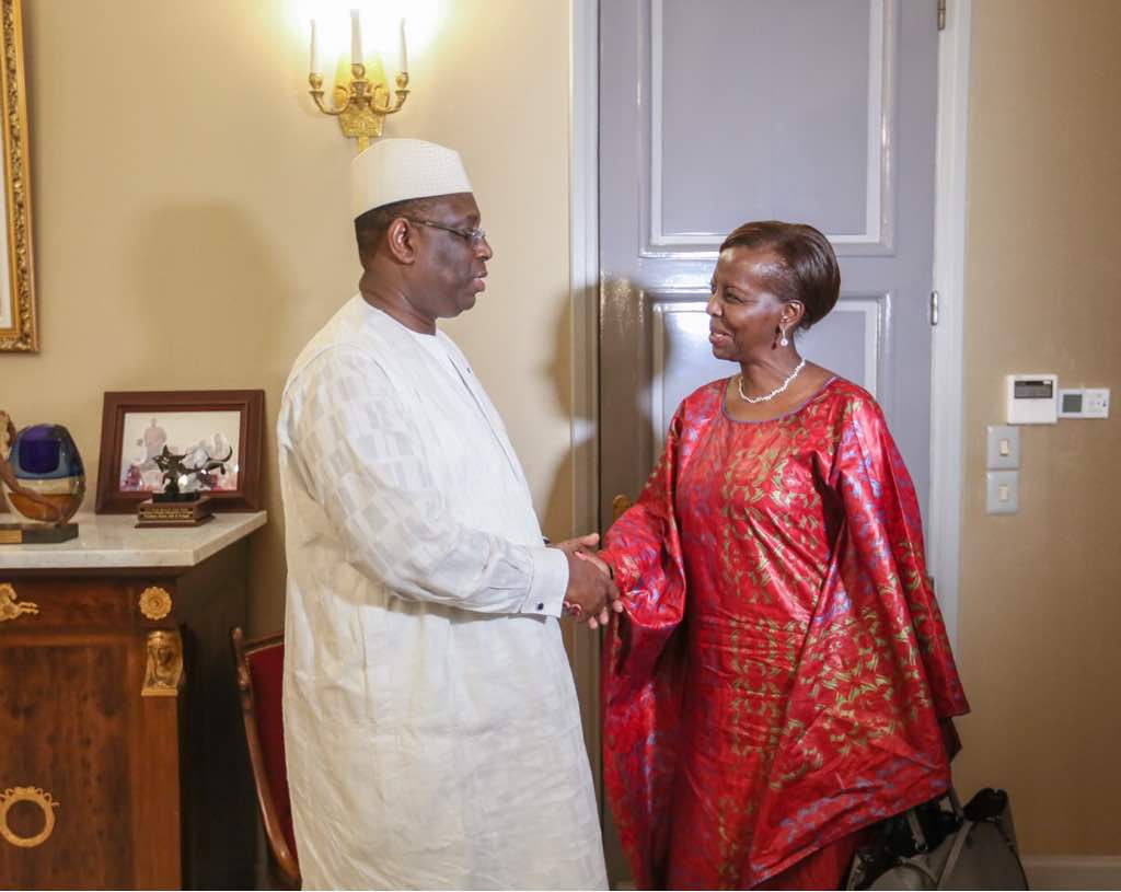 Mushikiwabo ubwo yahuraga Macky Sall uyobora Senegal