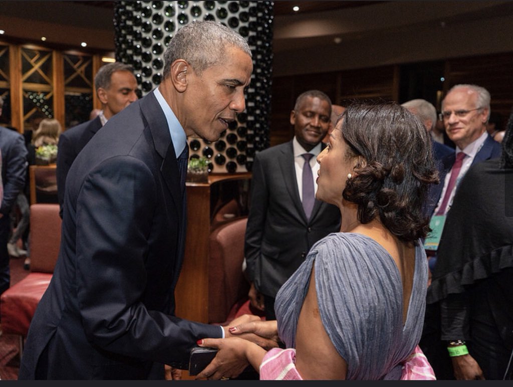 Prof Senait Fisseha ni umwe mu bavuga rikijyana muri Afurika, aha yaganiraga na Barack Obama wabaye Perezida wa Leta Zunze Ubumwe za Amerika