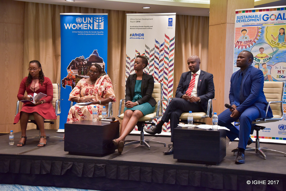 Dr Jeannette Bayisenge, Umwarimu muri Kaminuza y'u Rwanda, Depite Juliana Kantengwa,Patience Mutesi(Umuyobozi wa TradeMark East Africa, Rwabukumba Celestin, Umuyobozi w'Isoko ry'Imari n'Imigabane