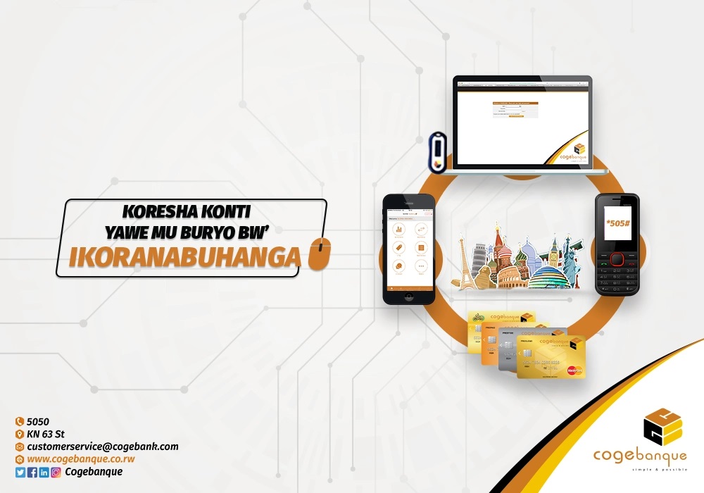 Cogebanque ifite serivisi z'imari igenera abakiliya bayo binyuze mu ikoranabuhanga