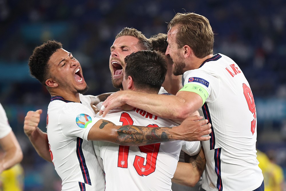 Harry Kane na bagenzi ubwo bishimiraga igitego