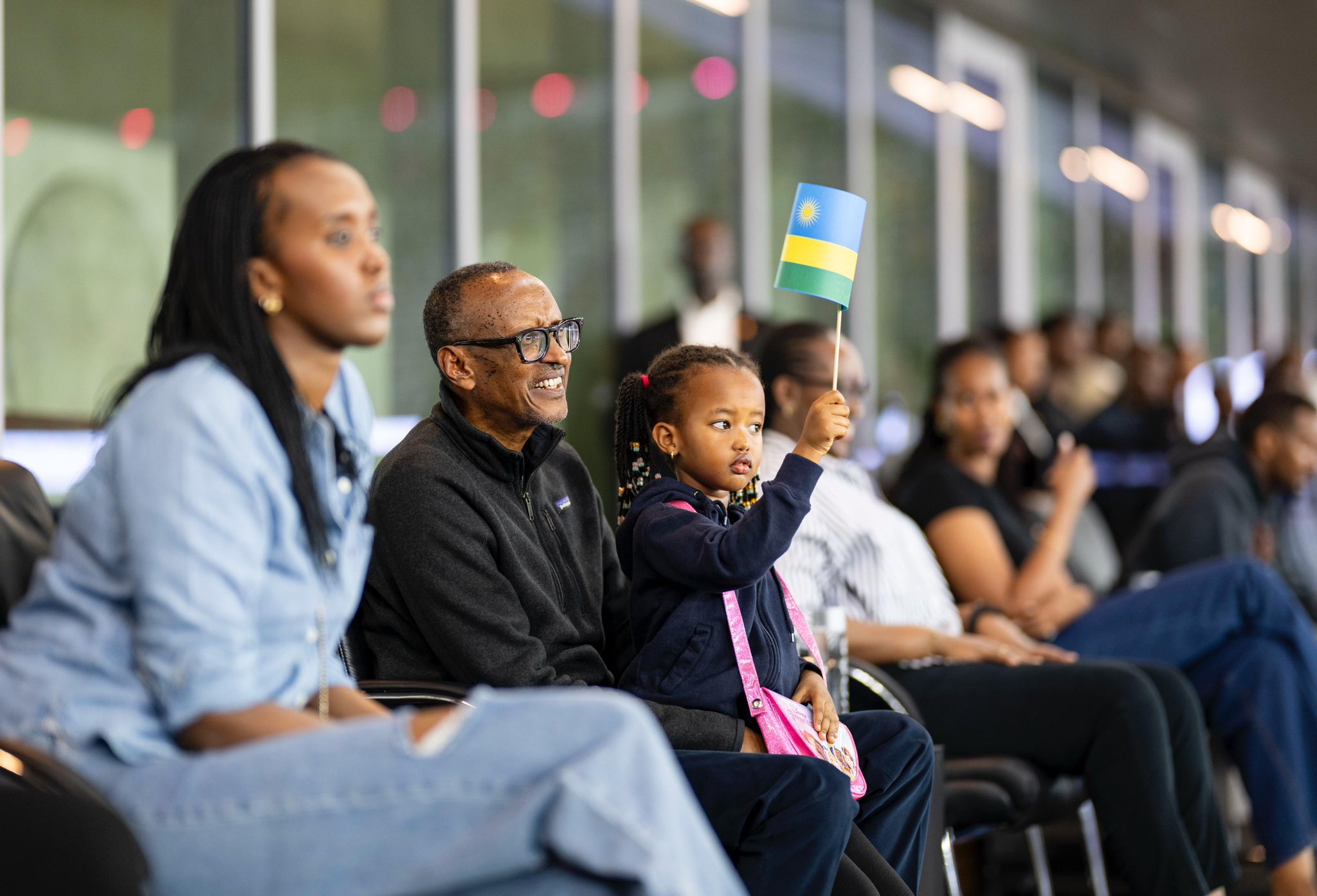 Perezida Kagame na Madamu Jeanette Kagame bari mu bitabiriye uyu mukino