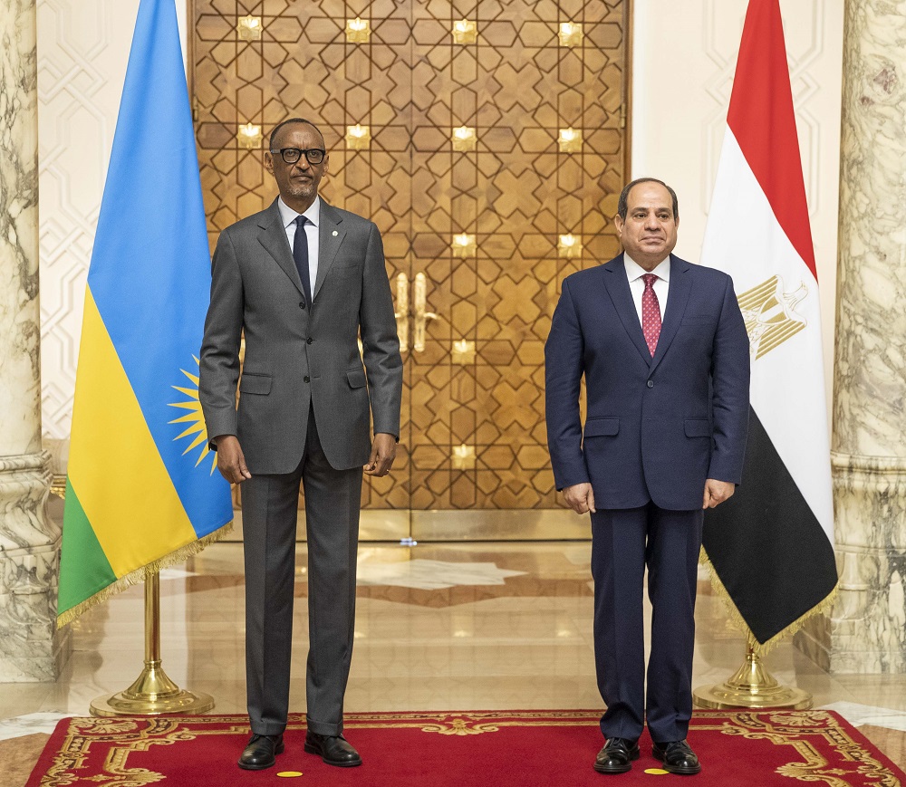 Perezida wa Misiri, Abdel Fattah Al-Sisi, yakiriye mugenzi we w'u Rwanda, Paul Kagame