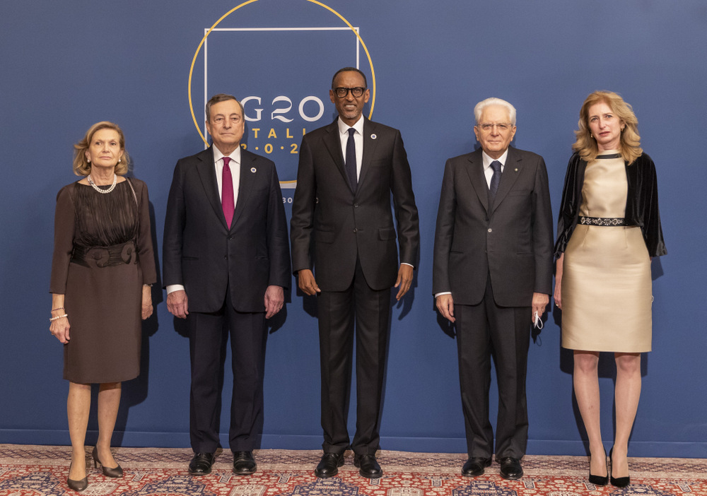 Perezida Kagame yitabiriye umusangiro wateguwe na Perezida w’u Butaliyani, Sergio Mattarella