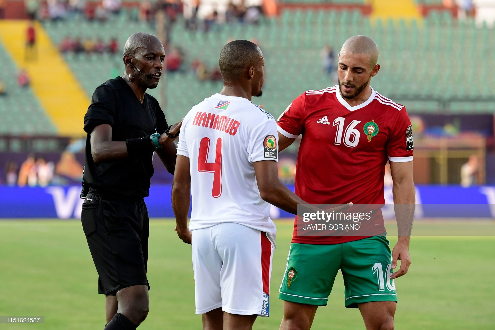 Hakizimana Louis yayoboye umukino Maroc yatsinzemo Namibia mu Gikombe cya Afurika kiri kubera mu Misiri