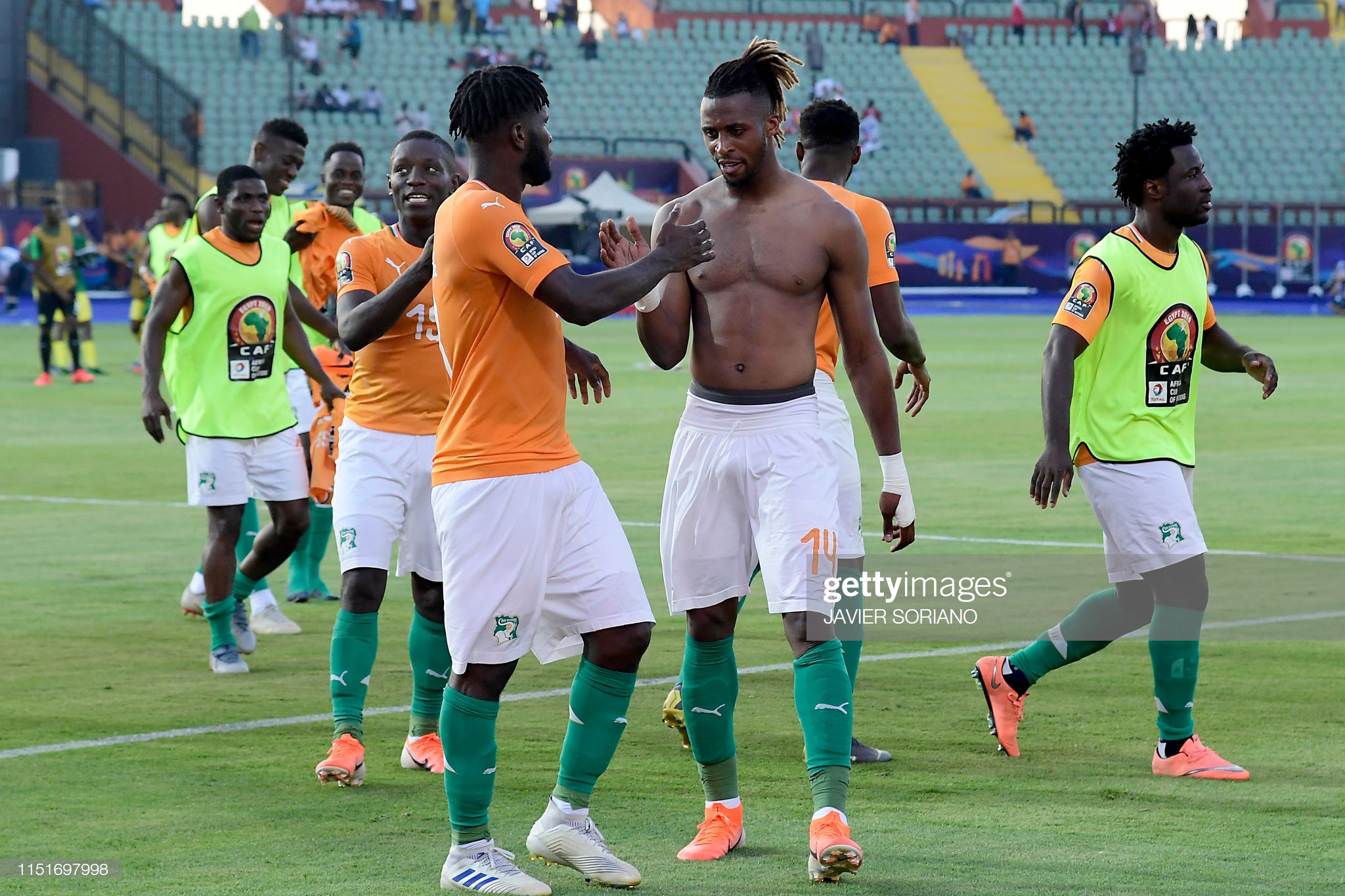 Abakinnyi ba Cote d'Ivoire bishimira intsinzi ya mbere mu gikombe cya Afurika cya 2019