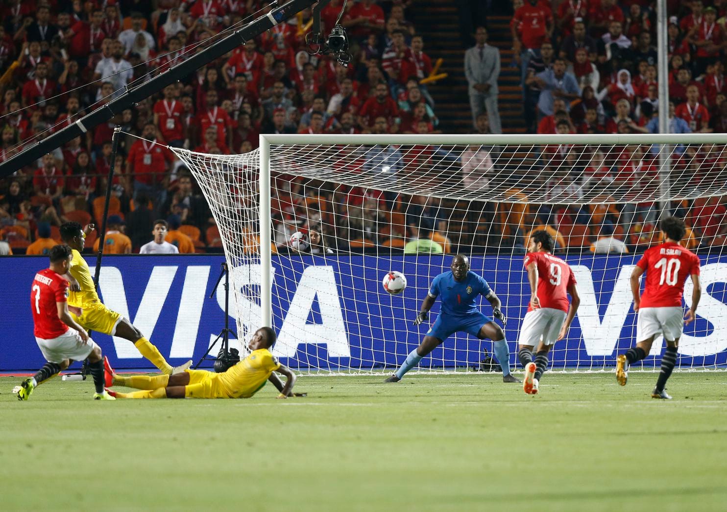 Mahmoud Trezeguet yafunguye amazamu ku mupira yateye, Edmore Sibanda ntiyabasha kuwugeraho