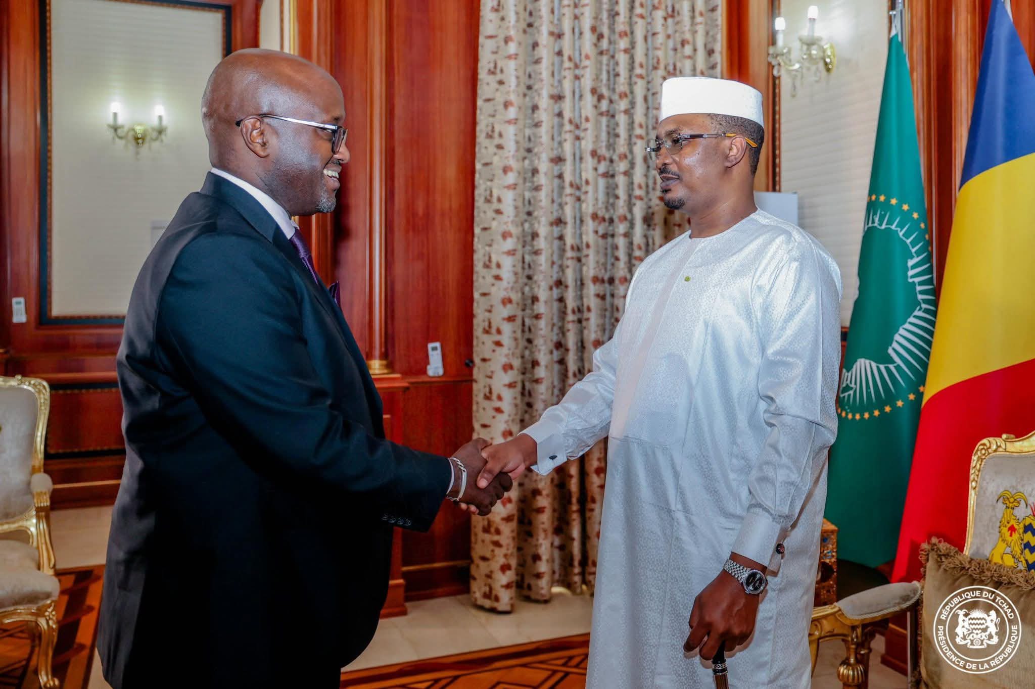 Minisitiri w’Ububanyi n’Amahanga, Olivier Nduhungirehe yakiriwe na Perezida wa Tchad, Mahamat Idriss Déby Itno