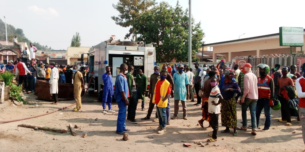 Polisi y'Igihugu yahise itanga ubufasha bwo kuzimya ahafashwe n'inkongi