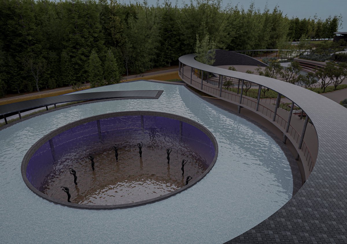 Iyi piscine ifite ubusobanuro bw'amazi ya Nyabarongo yajugunywemo Abatutsi muri Jenoside