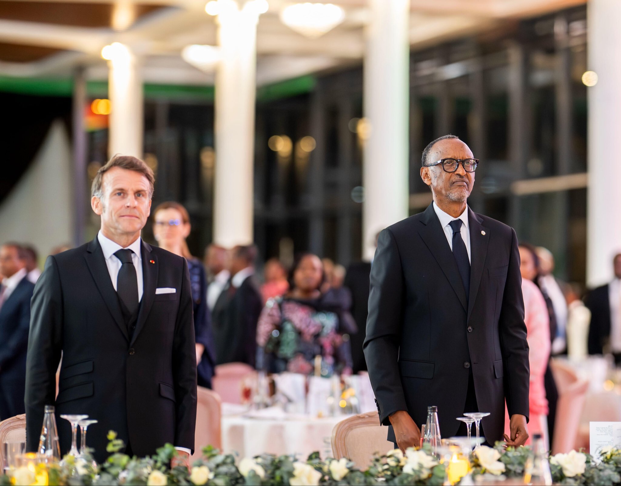 Perezida Kagame yari kumwe na Emmanuel Macron w'u Bufaransa muri uyu musangiro