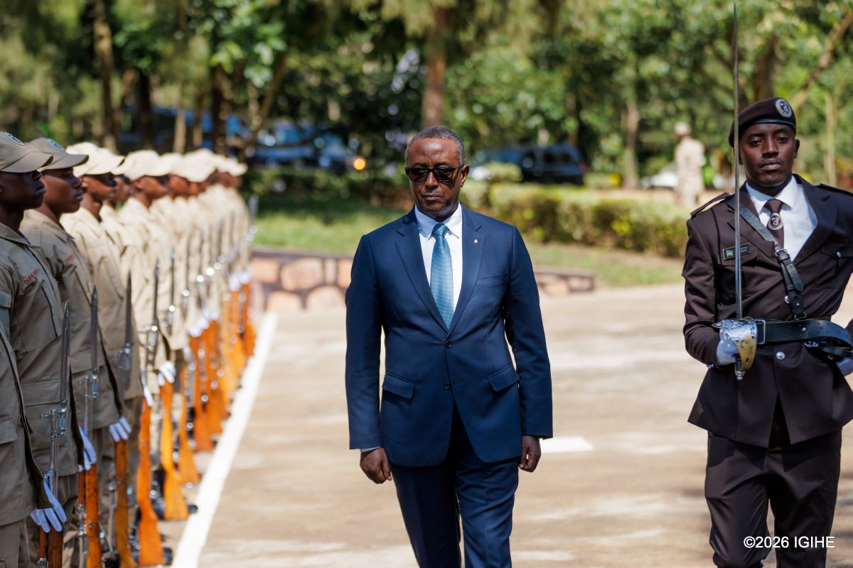 Ubwo Minisitiri w’Umutekano w’Imbere mu gihugu, Dr. Vincent Biruta, yageraga mu Ishuri ry'Amahugurwa rya RCS riherereye i Nsinda