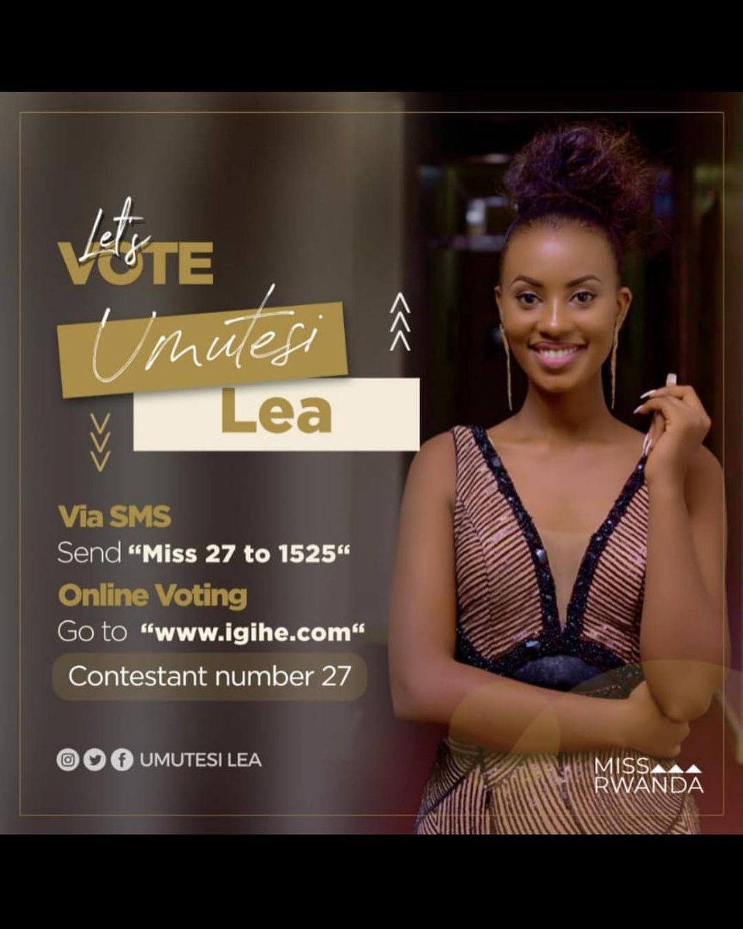 Umutesi Lea ni umwe mu bakobwa bahataniye ikamba rya Miss Rwanda 2021