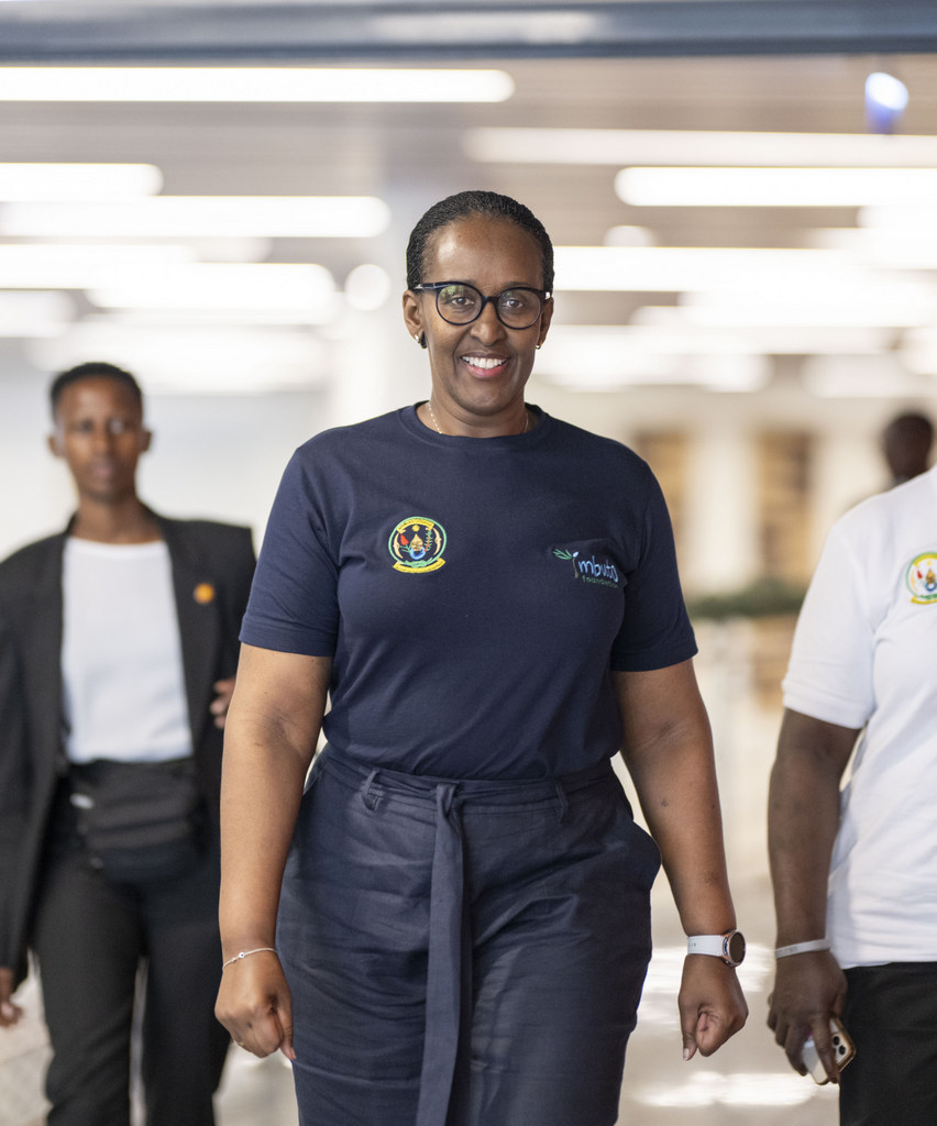 Madamu Jeannette Kagame ubwo yageraga muri Kigali Convention Centre