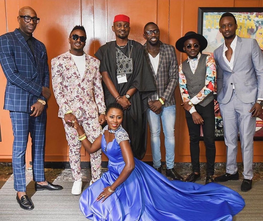 Meddy na Sauti Sol ubwo bahuriraga i Dallas mu 2016 bakoranye indirimbo