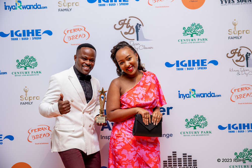 Mike Karangwa yari aherekejwe n'umufasha we Isimbi Mimi Roselyne